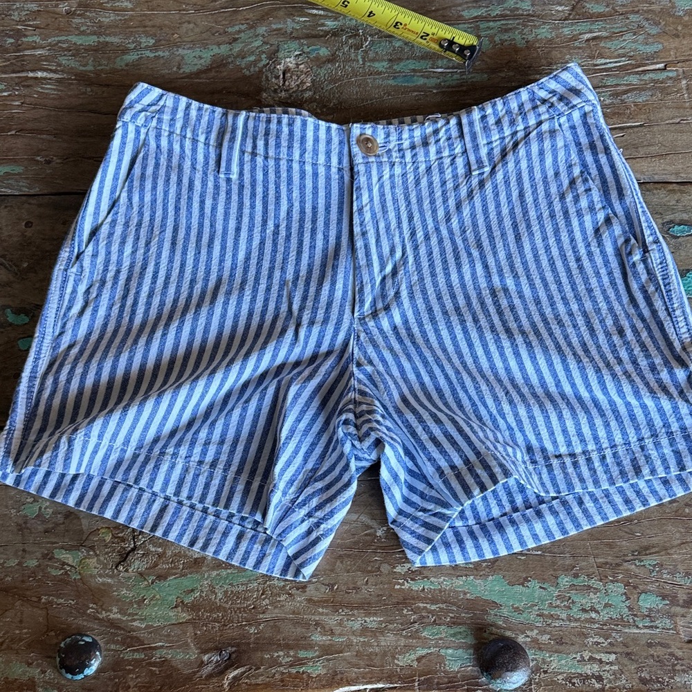 GAP Blue and White Striped City Shorts